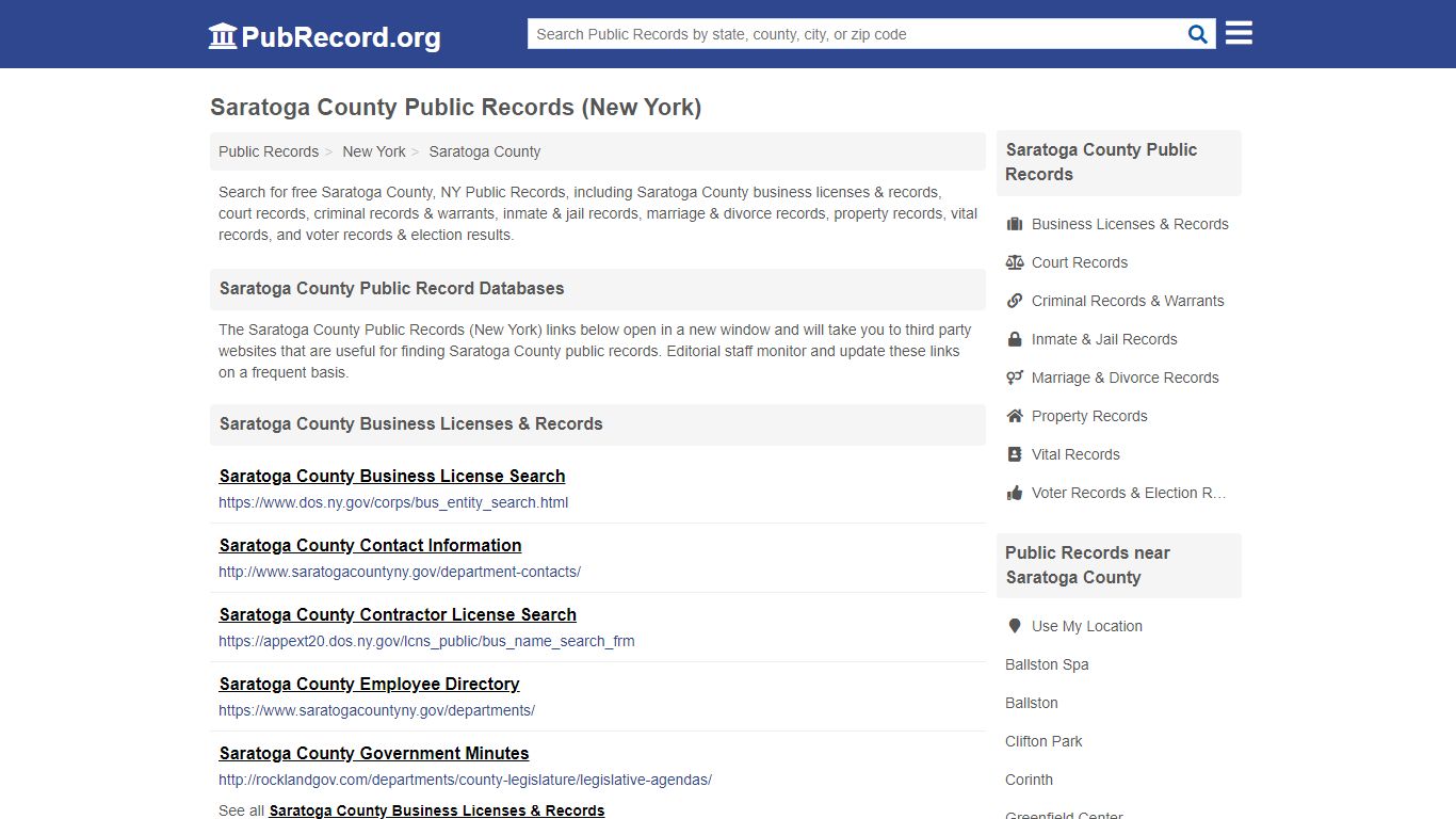 Saratoga County Public Records (New York) - PubRecord.org